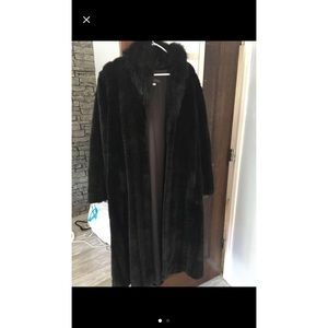 Black Mink Faux Fur Coat for sale.